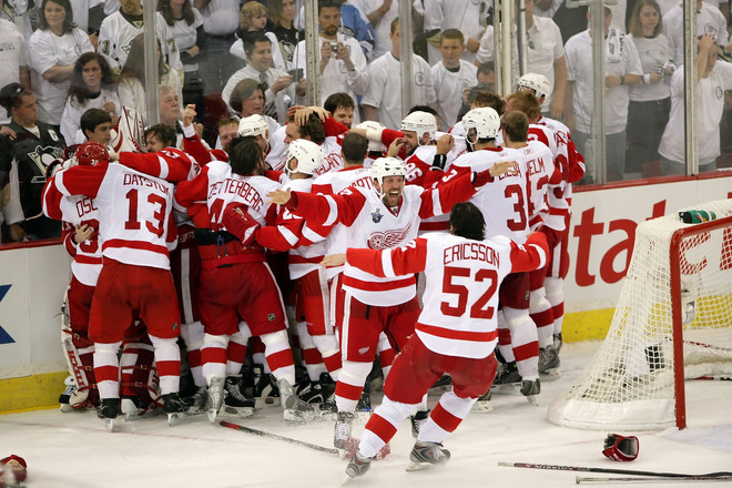 Detroit earned their fourth group hug in 11 years.